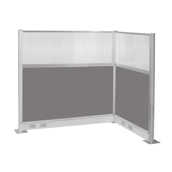 Pre-Configured Hush Panel Electric Cubicle (L Shape) 6' x 4' w/ Window Slate Fabric